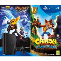PS4 Konzole 500GB Slim + Crash + Ratchet